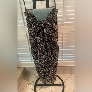 Beach Coverup Sarong Abstract Black and White design